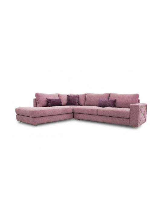 Divero Colțar Canapea Roz 300x100x40cm