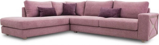 Divero Γωνιακός Καναπές Pink 300x100x40εκ.