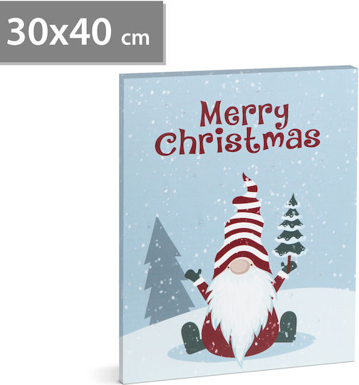 Led Christmas Painting 40 X 30 Cm Wall Decor Cool White Light 2 X Aa Batteries