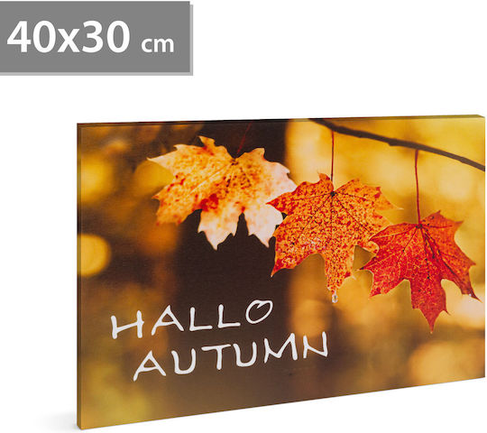 Led Painting Hello Autumn 40 X 30 Cm Wall Decor Warm White Light 2 X Aa Batteries