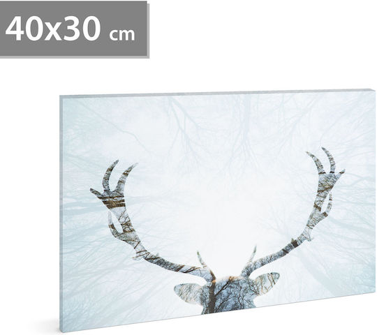 LED-Weihnachts-Rentier-Gemälde 40 x 30 cm Wanddekoration Warmweißes Licht 2 x AA Batterien LED-Weihnachts-Rentier-Gemälde 40 x 30 cm Wanddekoration Warmweißes Licht 2 x AA Batterien