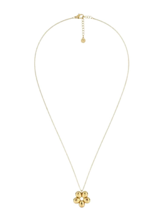 Edblad Lucky Charm Necklace with Flower Design Made of Gold Plated Steel