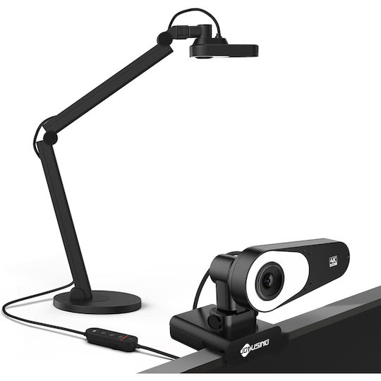 Joyusing V600 Ultra Hd 4k 12mp Document Camera Auto Focus 40 Adjustable Leds Built-in Microphone Usb Presentations Conferences Obs Live Streaming Windows Mac