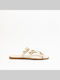 Damen Flache Sandalen Farbe Creme