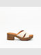 Mules With Low Heel In Ecru Colour