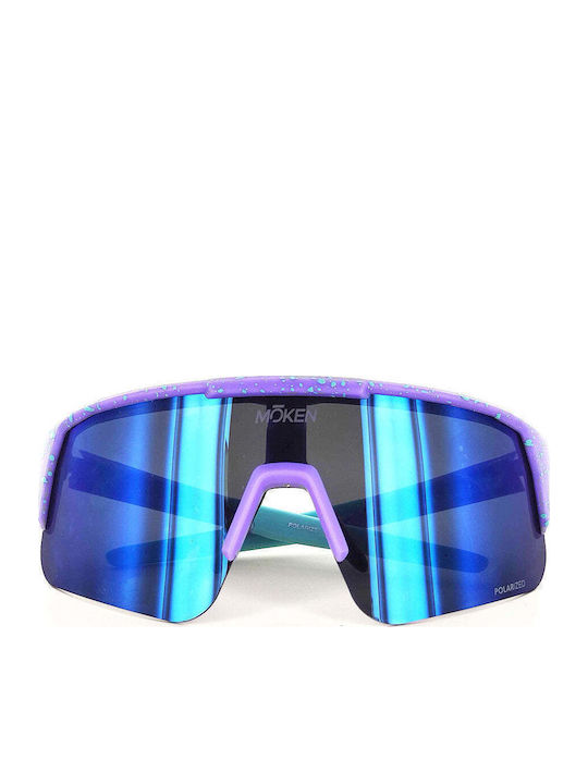 Moken Unisex Sonnenbrillen mit Lila Rahmen mit Polarisiertem Glas
