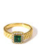 Women's Ring with Zircon Made of Gold Plated Steel