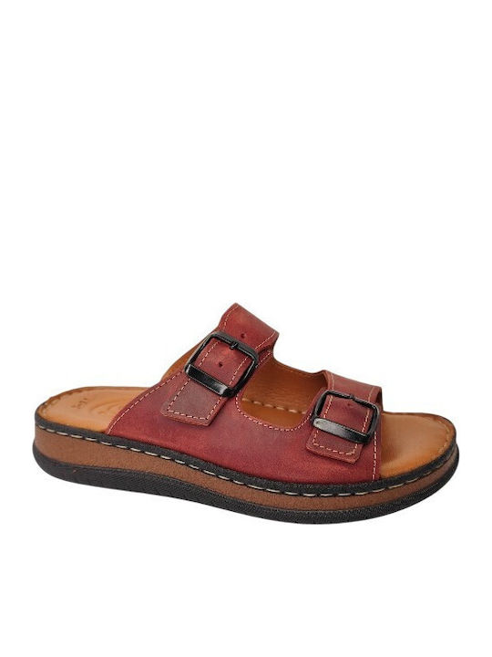 Leather Women's Anatomic Burgundy Sandals
