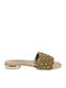 Leather Women's Flat Sandals Brown
