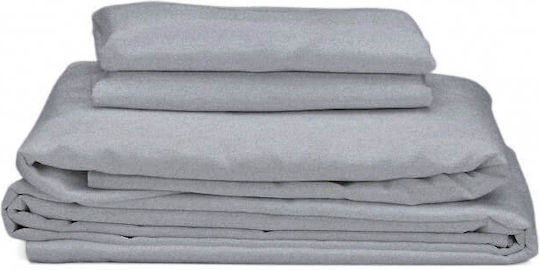 Rebeka Home Παπλωματοθήκη Βαμβακερή Διπλή 200x220 Gray