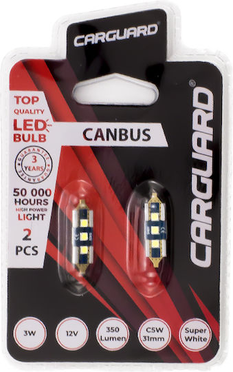 Auto LED Birnen C5w 31mm Canbus 3w 350lm 6000k 3 Smd Menge 2 Stück Cana355