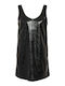 Mini Evening Dress Leather Black