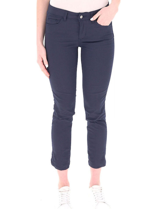 Monroe Women's Fabric Pants in Skinny Fit Blue