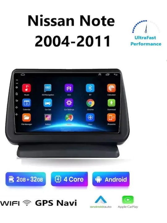 Car Audio System for Nissan Note 2004-2011 Bluetooth USB WiFi GPS Apple CarPlay Android Auto with 9" Touch Screen