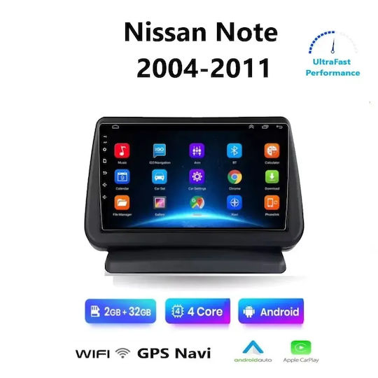 Ηχοσύστημα Αυτοκινήτου για Nissan Note 2004-2011 (Bluetooth/USB/WiFi/GPS/Apple-Carplay/Android-Auto) με Οθόνη Αφής 9"