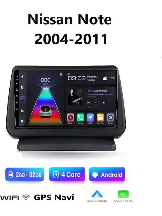 Car Audio System for Nissan Note 2004-2011 Bluetooth USB WiFi GPS Apple CarPlay Android Auto with 9" Touch Screen