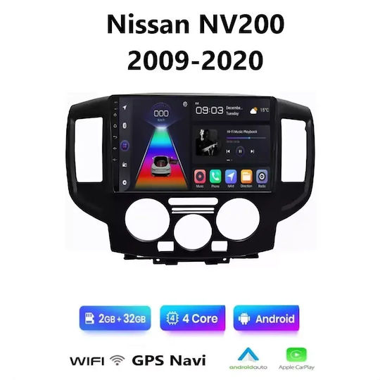 Ηχοσύστημα Αυτοκινήτου για Nissan NV200 2009-2020 (Bluetooth/USB/WiFi/GPS/Apple-Carplay/Android-Auto) με Οθόνη Αφής 9"