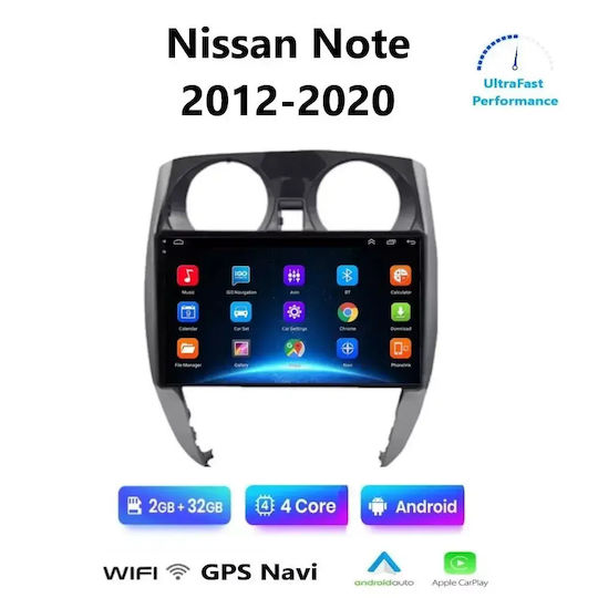 Auto-Audiosystem Für Nissan Note 2012-2020 Mit Klima (Bluetooth/USB/Eingebautes Wi-Fi/GPS/Apple CarPlay/Android Auto) Mit Touchscreen 9 Zoll