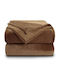 Pelzige Doppelbettdecke 200x210cm Braun