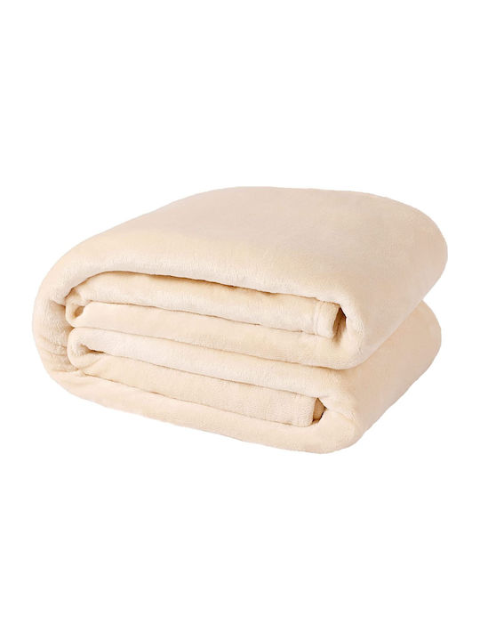 Furry Double Blanket 200x210cm Beige