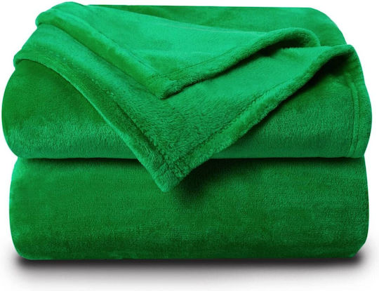 Κουβέρτα Γούνινη Διπλή 200x210εκ. Green