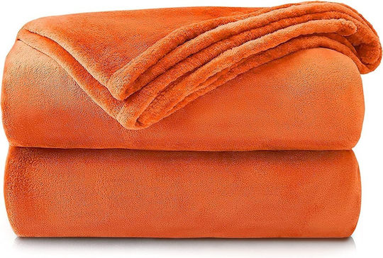 Furry Single Blanket 150x210cm Orange