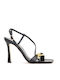 Damen Sandalen Schwarz Leder