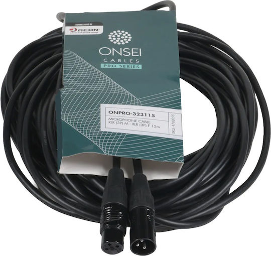 Onsei Cable XLR Male Black 15m MAS4702055