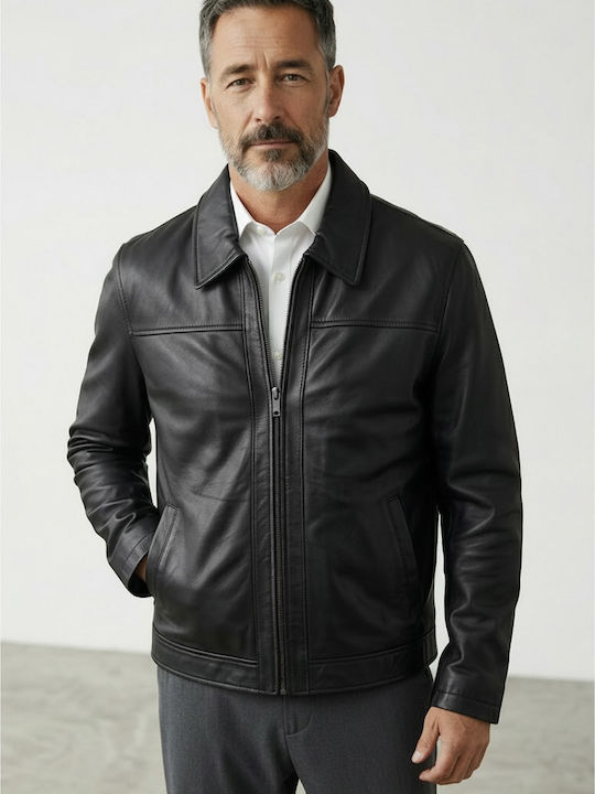Newton Leather Δερμάτινο Μπουφάν Black