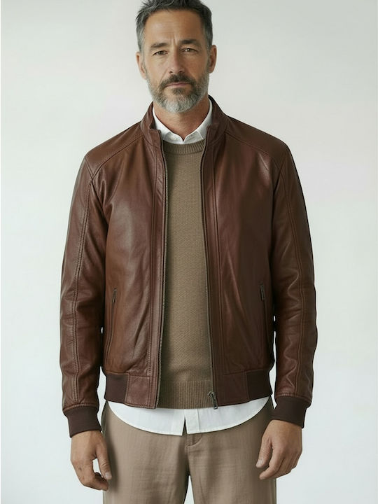 Кожено Яке Cognac Brown