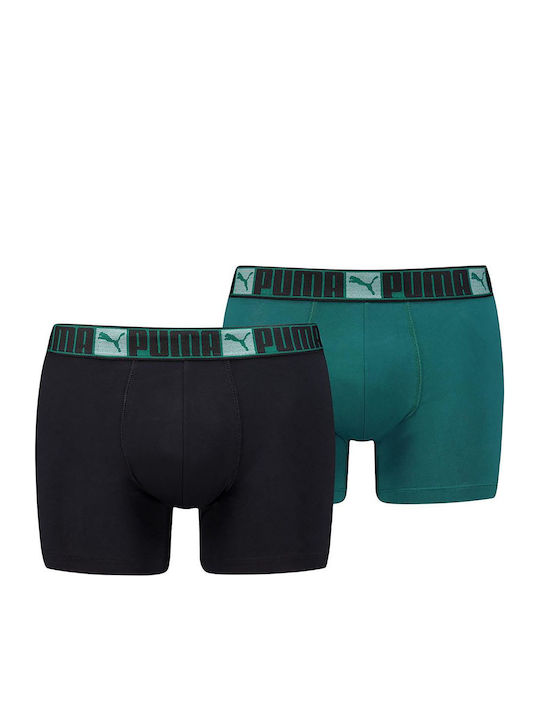 PUMA Men's Boxers Petrol Blue Printed 2 Pack