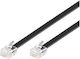 Microconnect Flat Telephone Cable RJ12 6m Black (MPK106B)