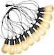 Lightex Set 10 Hängende Solarleuchten Girlande 5W 10lm mit Warmes Weiß Licht 2700K IP44