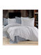 Pucioasa Set Cearceafuri De Pat Cu 2 Fețe De Pernă King Size Cu Hugger Din Cauciuc 180x200 Cm Gri (3 Buc)