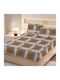 Pucioasa Bed Sheet Set With 2 Pillowcases Double With Rubber Hugger 160x200cm Brown/Gray Squares (3 Pieces)