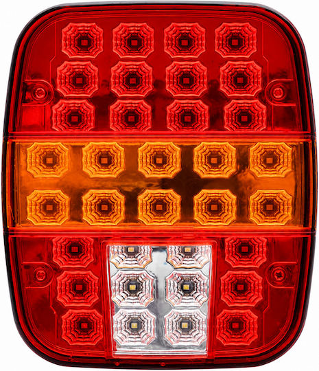 Πίσω Φανάρι Led Φορτηγού Τρέιλερ 8w 12v-24v Ip67 39 Led 165x190mm Qc-1201