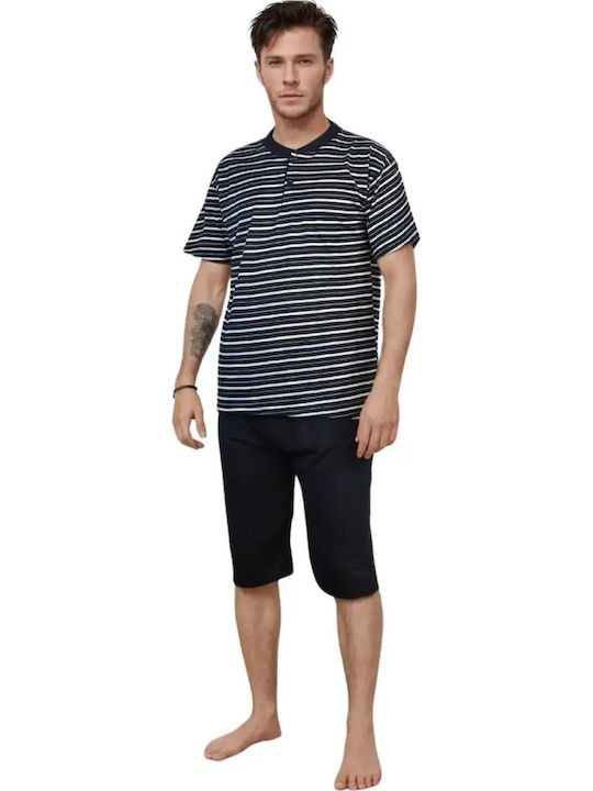 Rimoli Summer Men's Cotton Pyjamas Dark Blue