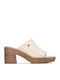 Damen Pantoletten mit Hoch Absatz in Beige Farbe
