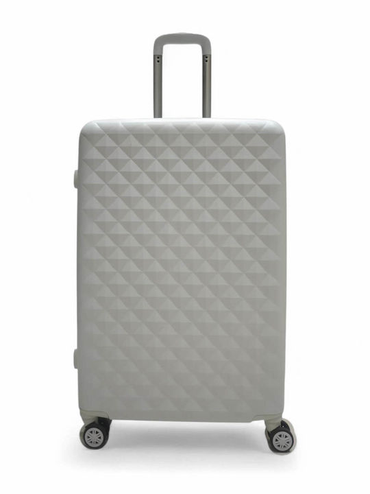Valiză de Călătorie de Cabină Rigidă Albă cu 4 Roți Înălțime 22cm
