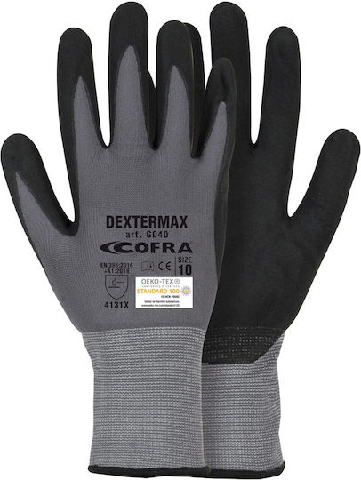 Cofra Waterproof Safety Gloves Black Nitrile Polyurethane/Leather