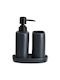 MRShome Bathroom Accessory Set Ceramic Black 3 Pieces