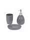 MRShome Bathroom Accessory Set Metal Gray 3 Pieces