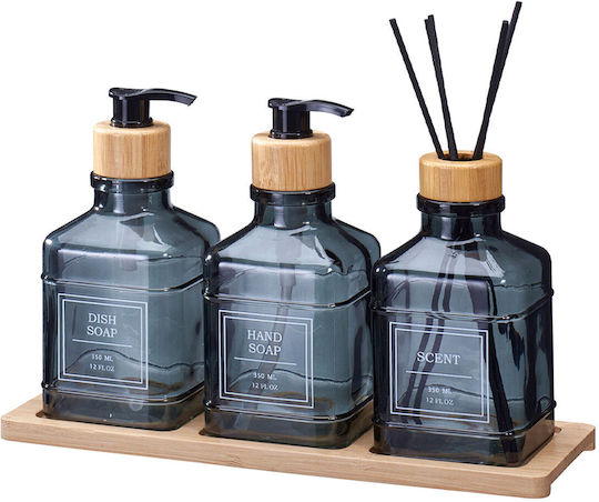 MRShome Dispenser Κουζίνας Γυάλινο Γκρι 350ml