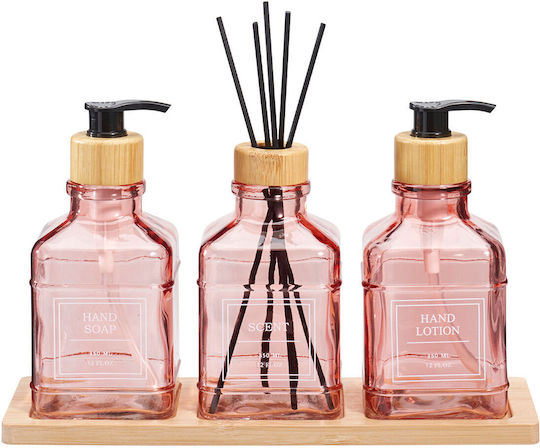 MRShome Dispenser Κουζίνας Γυάλινο Ροζ 350ml MRShome Dispenser Κουζίνας Γυάλινο Ροζ 350ml