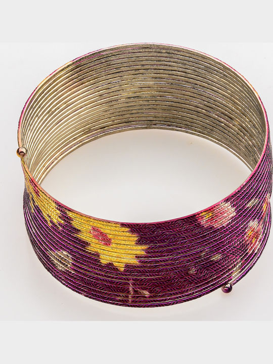 Brățară Pentru Femei Tip Cuff Cu Design Floare 2082-Mov