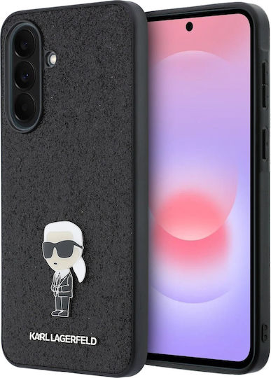 Karl Lagerfeld Feste Glitter Metall Ikonik Hülle Samsung Galaxy A37 Schwarze