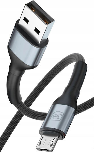 3MK Regular USB 2.0 to micro USB Cable Μαύρο 0.5m 1τμχ