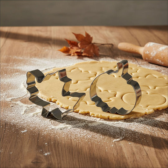 Cookie Cutter Set Leaf Pumpkin Shapes 8 Cm 2 Pieces Stainless Steel Cutters
