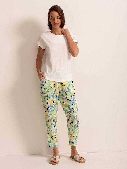 Sofiaman Sofiaman Damen Stoff Capri Hose in Los...