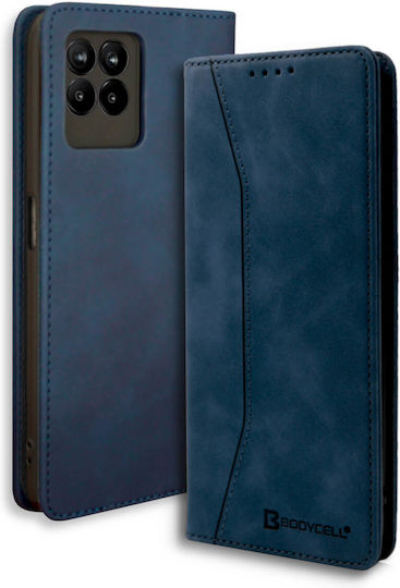 Bodycell Book Δερματίνης / Δερμάτινο Μπλε (Realme 8 5G)